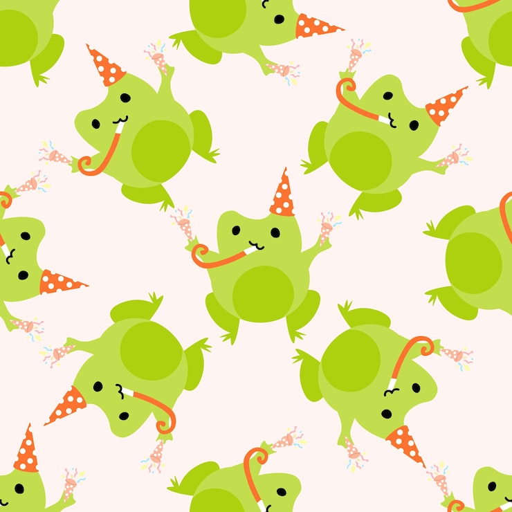 Vector cute cartoon frogs enamored green toads vector animal pattern of amphibian toad drawing