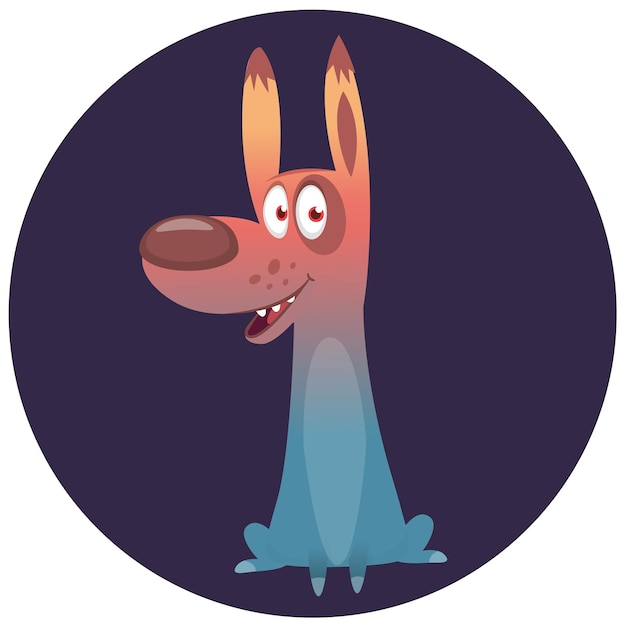 Симпатичная мультяшная смешная собака Векторная иллюстрация