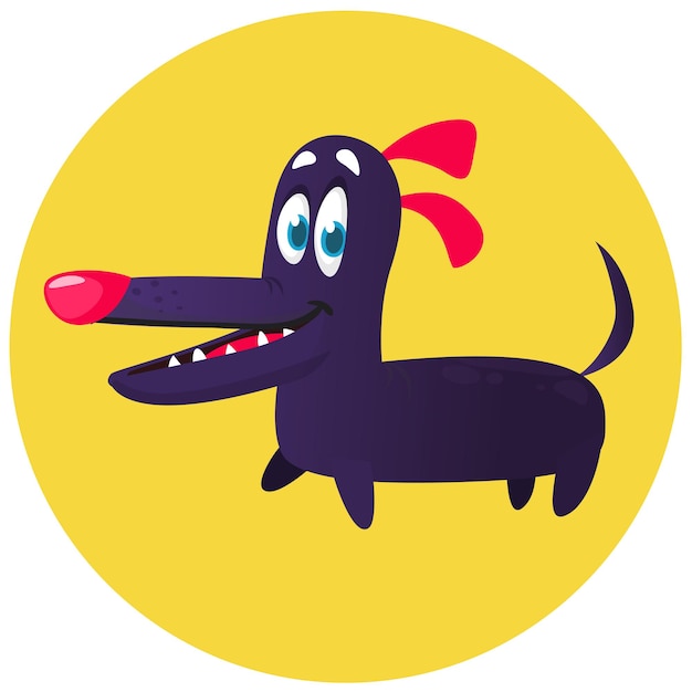 Vector cute cartoon funny dog vector illustration