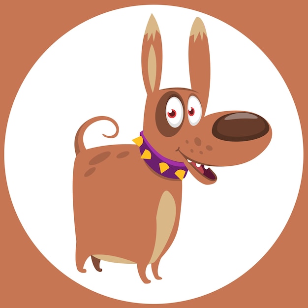 Cute cartoon funny dog Vector illustration