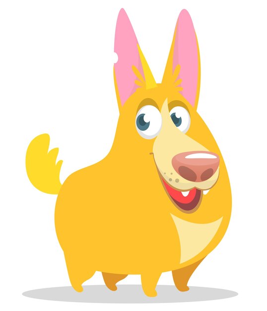 Cute cartoon funny dog Vector illustration