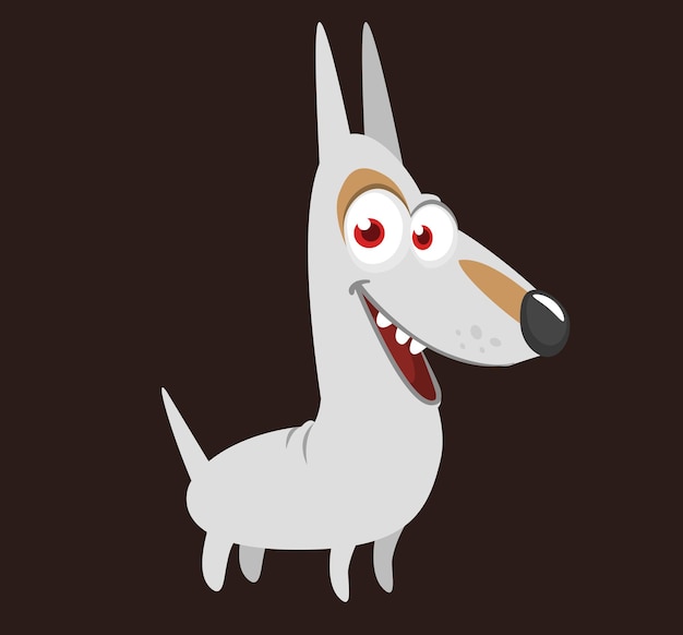 Cute cartoon funny dog vector illustration