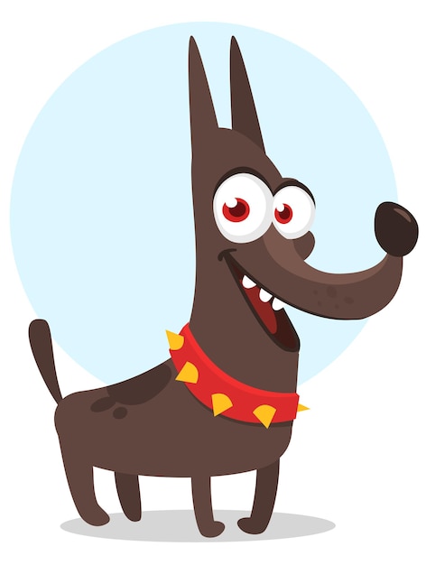 Cute cartoon funny dog vector illustration