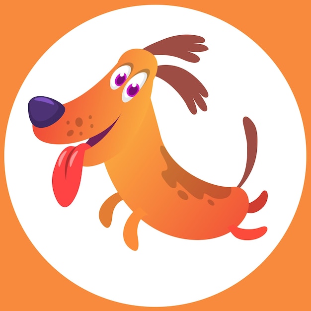 Cute cartoon funny dog vector illustration