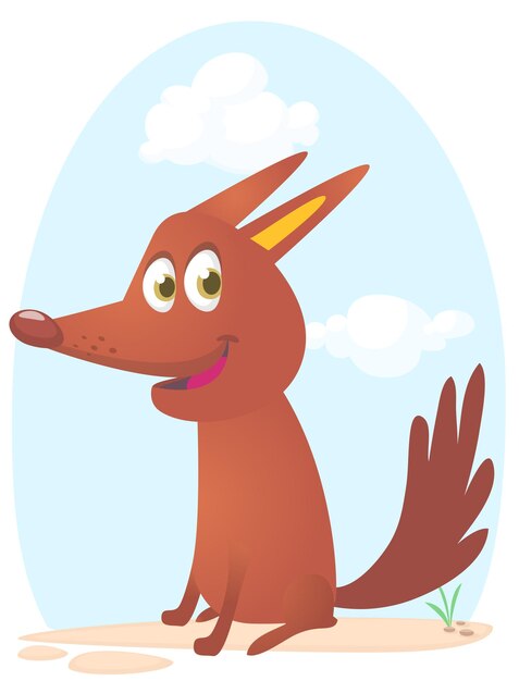 Cute cartoon funny dog Vector illustration