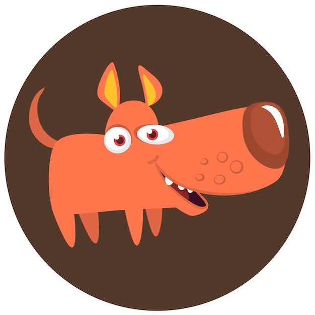 Cute cartoon funny dog Vector illustration