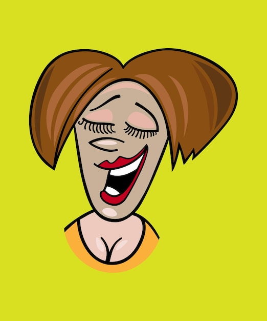 Vector cute cartoon funny people character woman