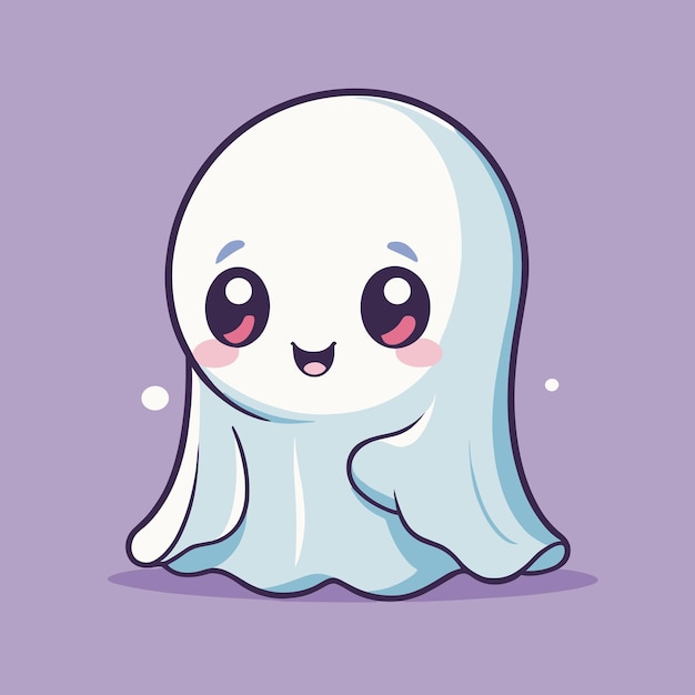 Cute cartoon ghost kawaii character illustration vector design