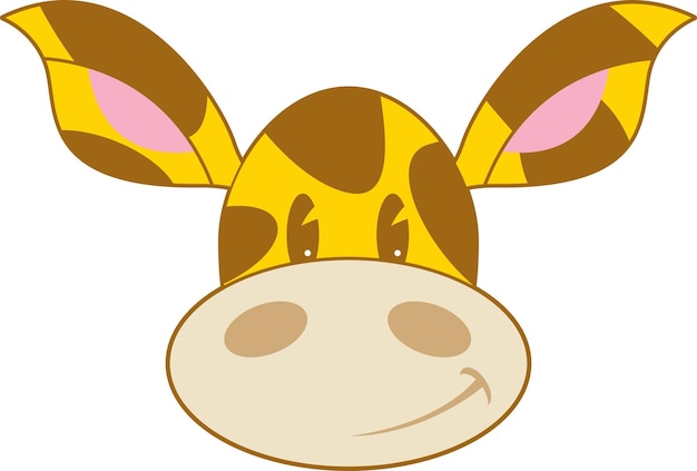 Cute Cartoon Giraffe Character Face