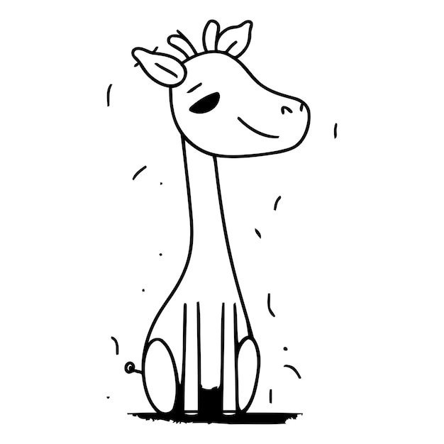Vector cute cartoon giraffe isolated on white background vector illustration
