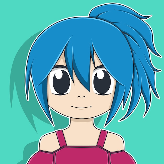 Vector cute cartoon girl character