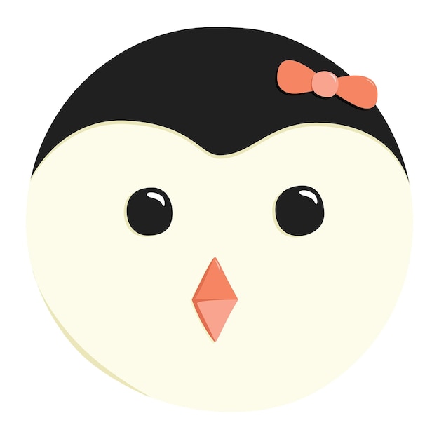 Cute cartoon girl penguin isolated vector