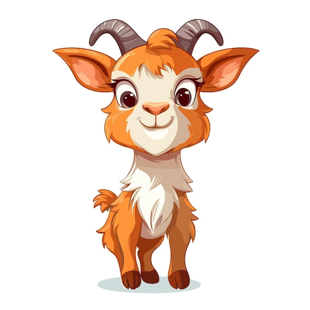 Premium Vector | Cute cartoon goat