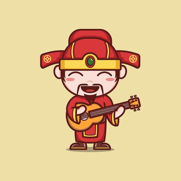 기타를 연주하는 귀여운 만화 신 카이센