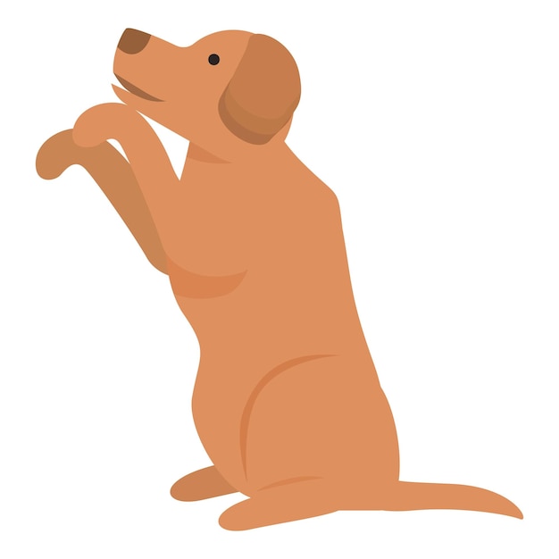 cute cartoon golden labrador sitting and giving paw