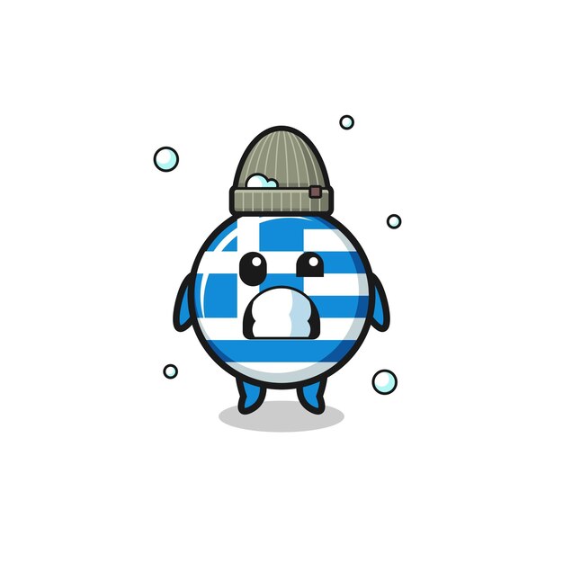 Cute cartoon greece with shivering expression cute design