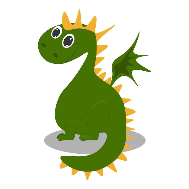 Cute cartoon green dragon Vector