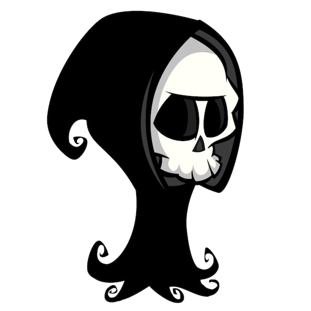 Cute cartoon grim reaper Halloween vector illustration