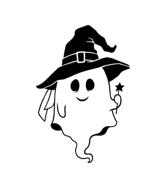 Cute cartoon halloween ghost