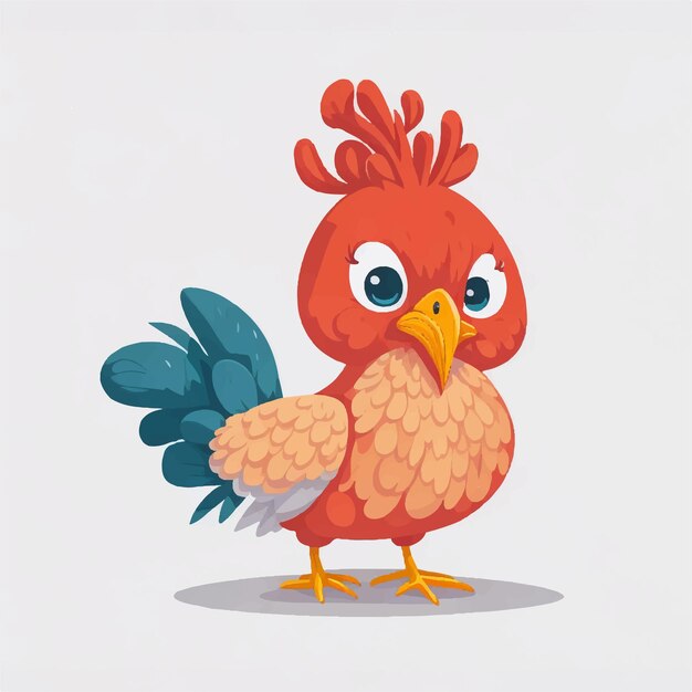 Cute cartoon hen vector illustration