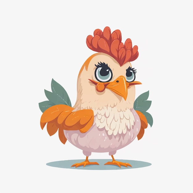 Vector cute cartoon hen vector illustration