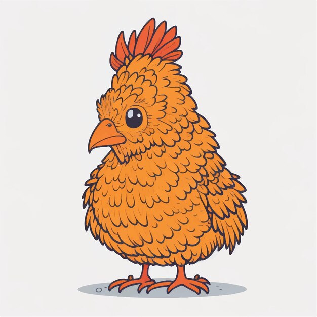 Cute cartoon hen vector illustration