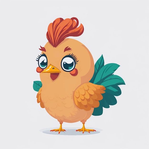 Cute cartoon hen vector illustration