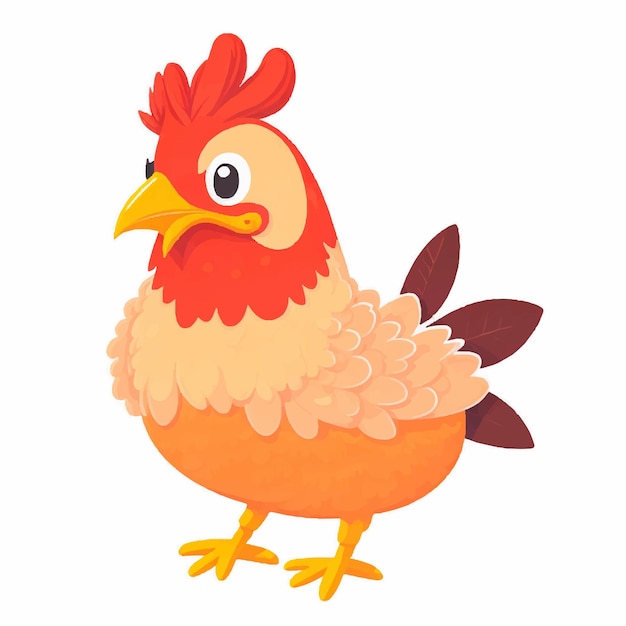 Vector cute cartoon hen vector illustration