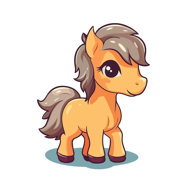 Cute Cartoon Horse vector Character