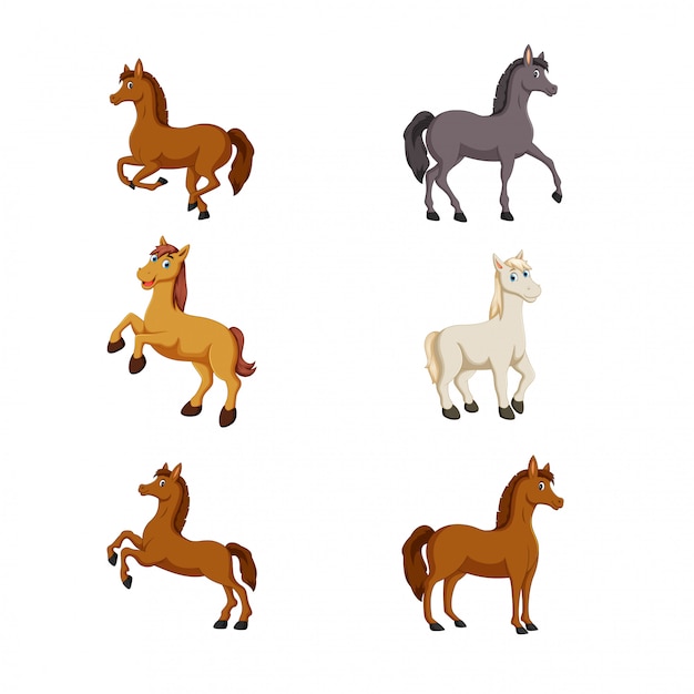 cute cartoon horse vector