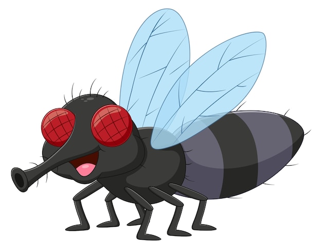 Cute cartoon housefly Vector illustration