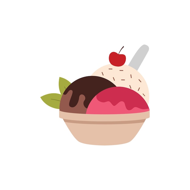 Cute cartoon ice creams ice cream and dessert icon