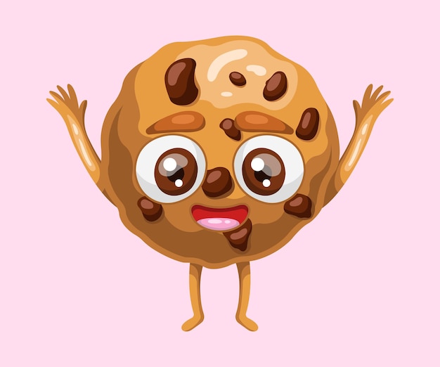 Vector cute cartoon illustration of cookies vector illustration on a light background