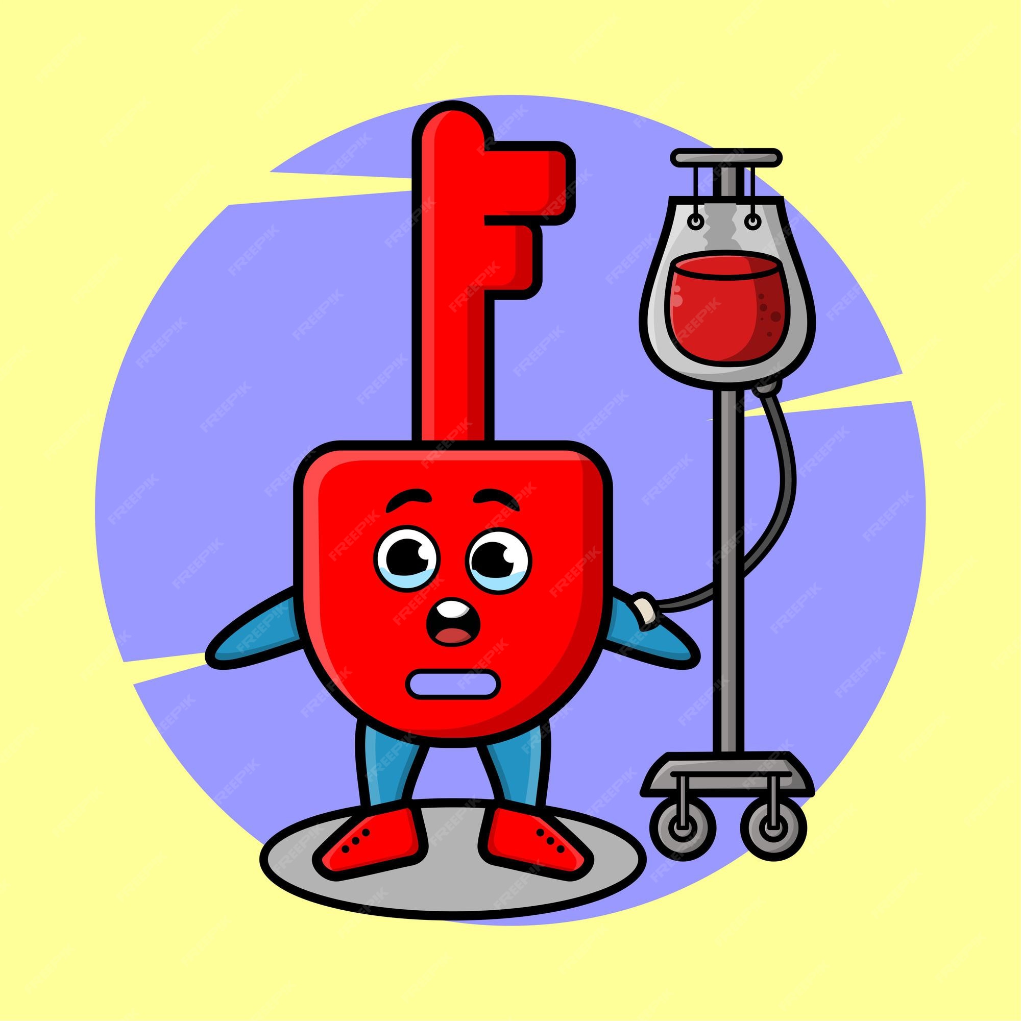 Premium Vector | Cute cartoon illustration of padlock key having blood transfusion with cute modern style design Premium Vector | Cute cartoon illustration of padlock key having blood transfusion with cute modern style design