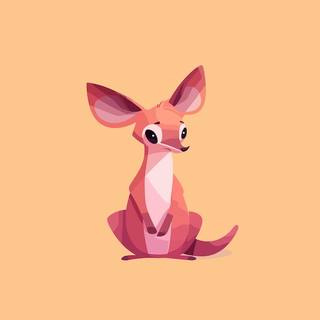 Cute cartoon kangaroo illustration vector animal flat design