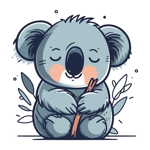 Vector cute cartoon koala vector illustration of a cute koala