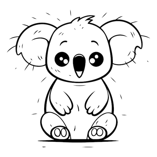 Vettore una caricatura vectoriale di un carino koala
