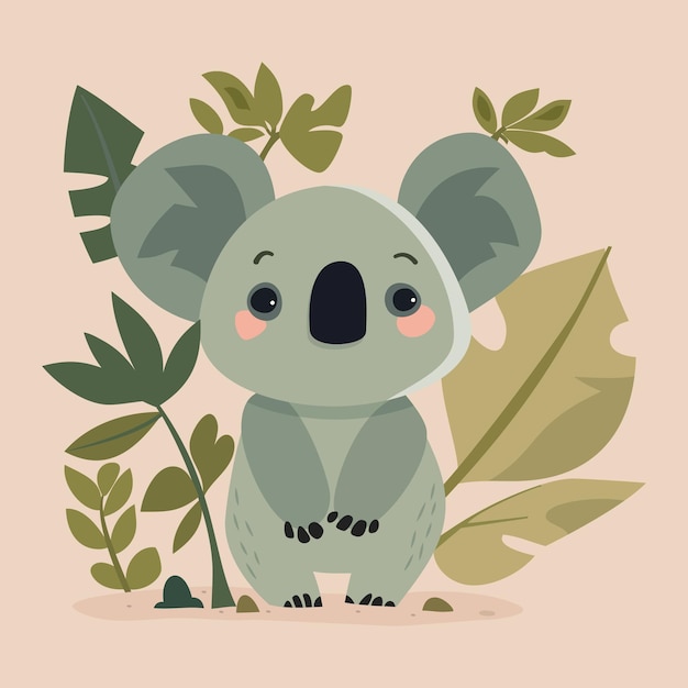 Cute cartoon koala