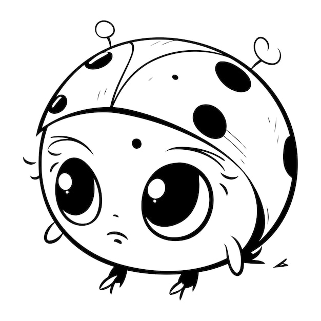 Vector cute cartoon ladybug vector illustration isolated on white background