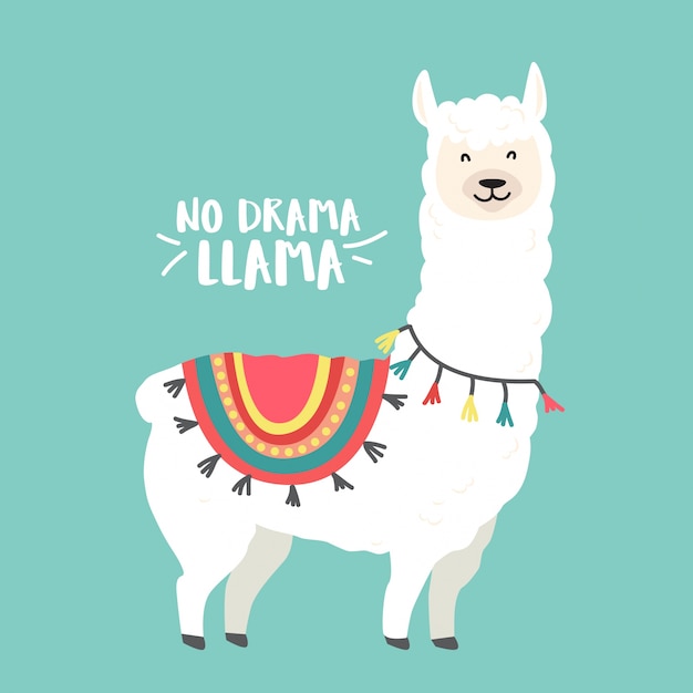 Cute cartoon lama ontwerp