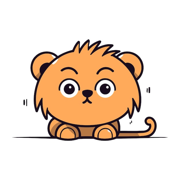 벡터 귀여운 만화 사자  ⁇ 터 일러스트레이션 귀여운 동물 캐릭터