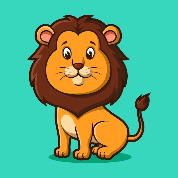 Cute cartoon lion vector illustration