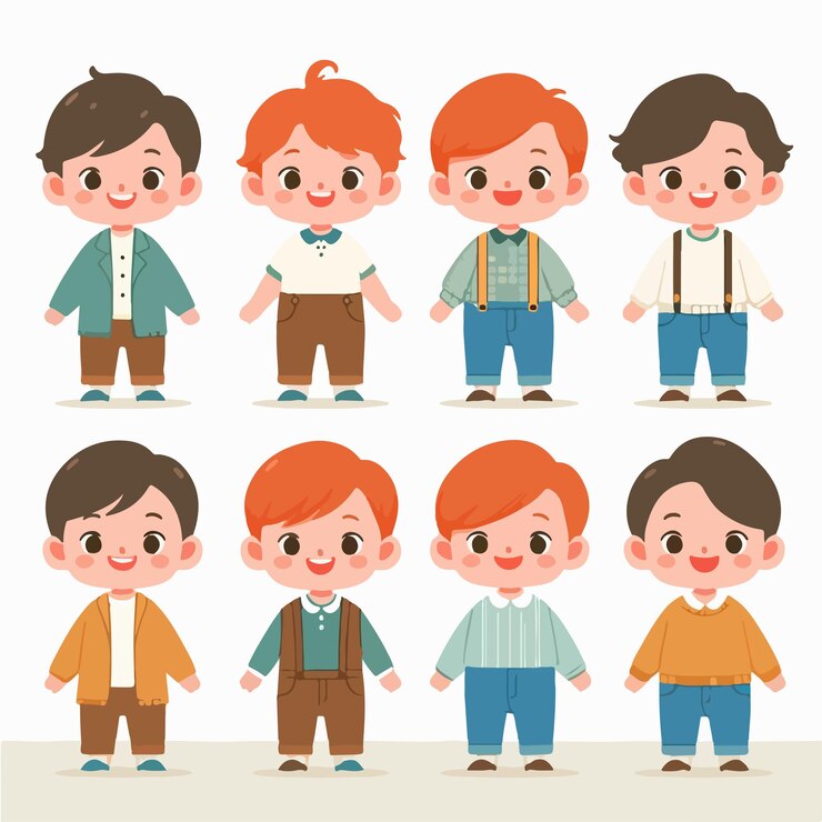 Vector カートゥーン・ロゴ ベビーボーイズ イラスト