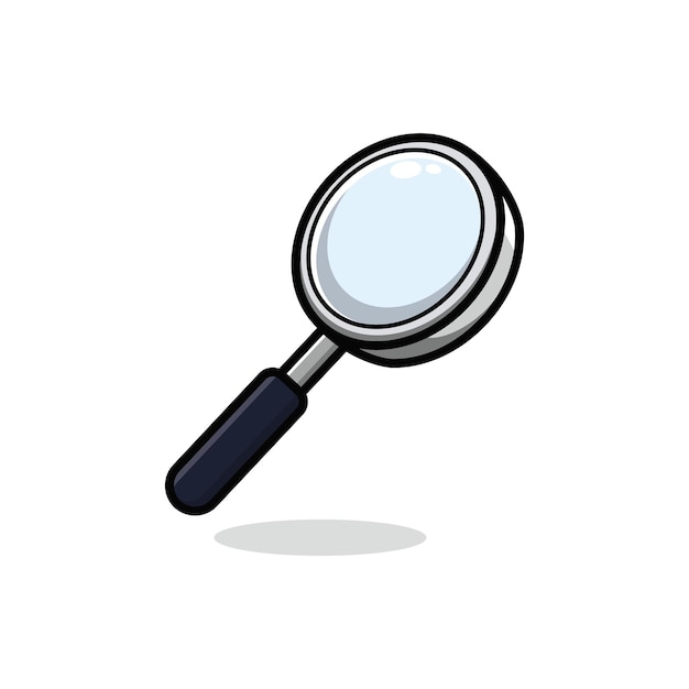 Vector cute cartoon magnifying glass search symbol