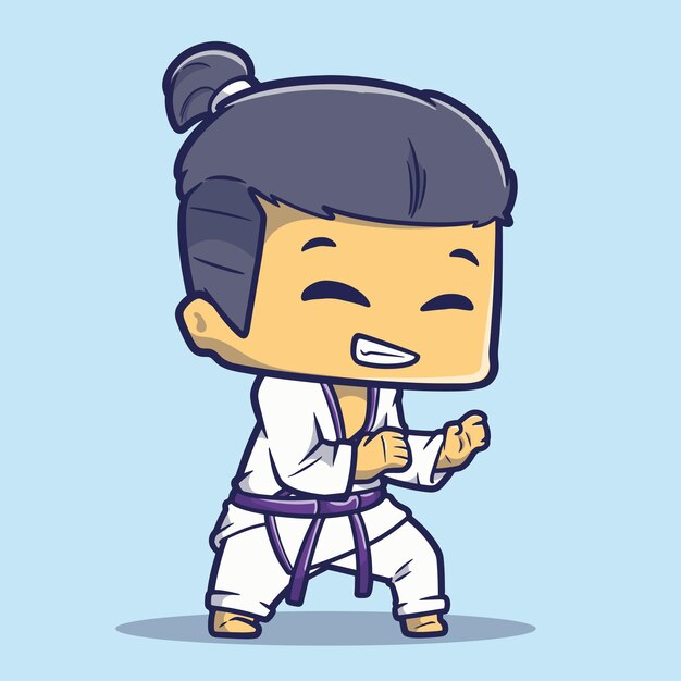 Vector the cute cartoon martial arts instructor