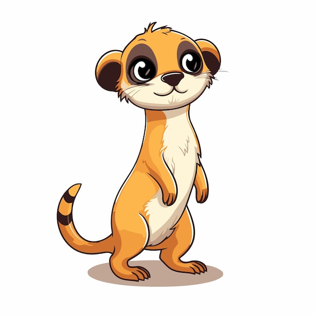 Vector cute cartoon meerkat isolated on white background vector illustration