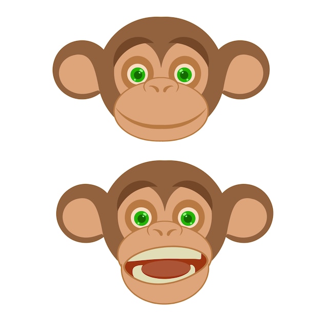 Cute cartoon monkey smile face logo 