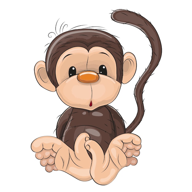 Vector cute cartoon monkey