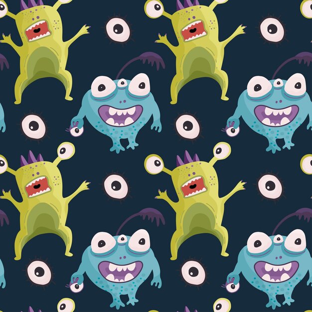 Vector cute cartoon monsters vector