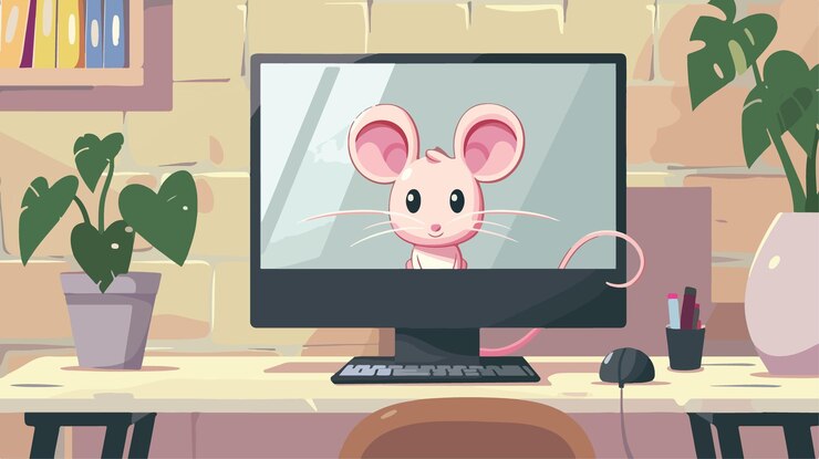 Vector cute cartoon mouse vector illustration for designs